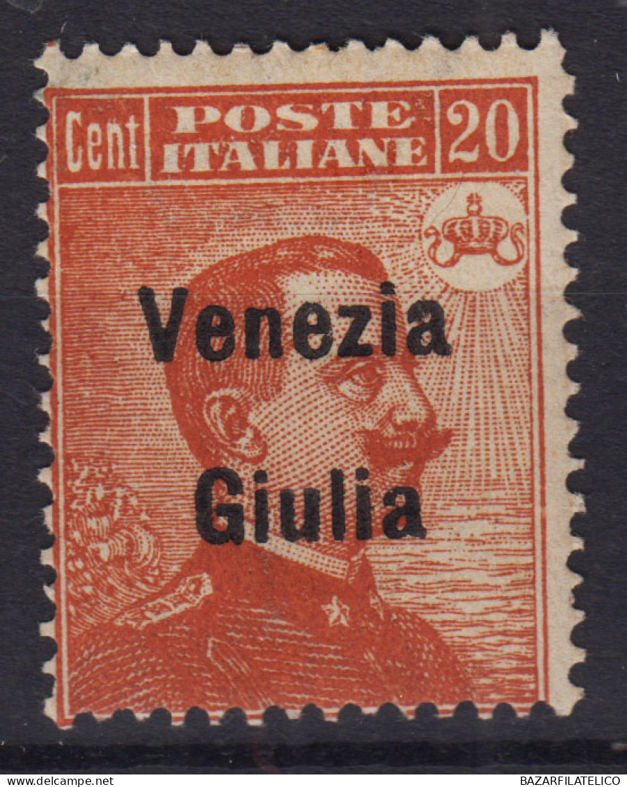 OCCUPAZIONI VENEZIA GIULIA 1918-19 20 CENTESIMI N.23 G.O MH* - Venezia Giulia