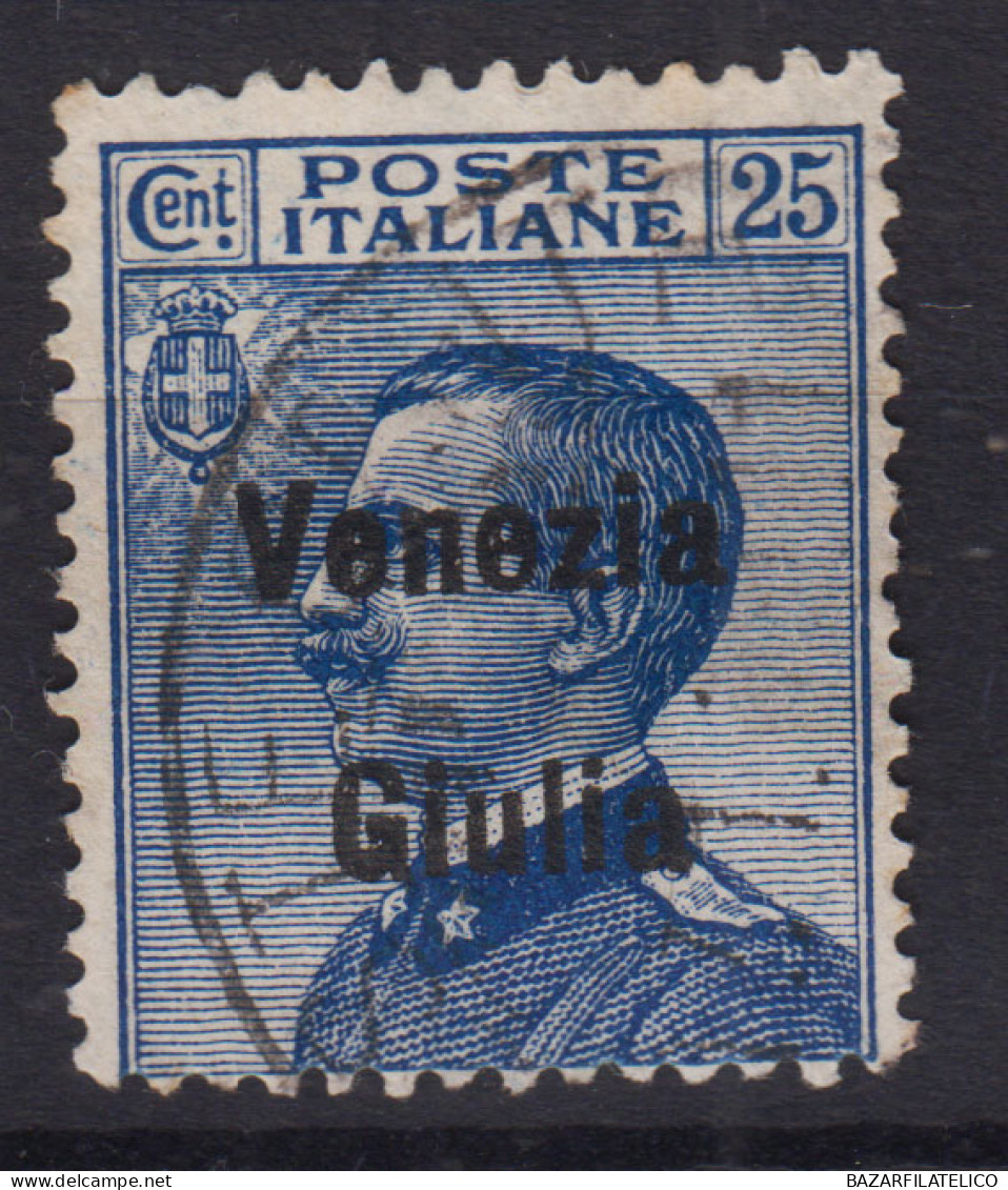 OCCUPAZIONI VENEZIA GIULIA 1918-19 25 CENTESIMI N.24 USATO - Venezia Giulia