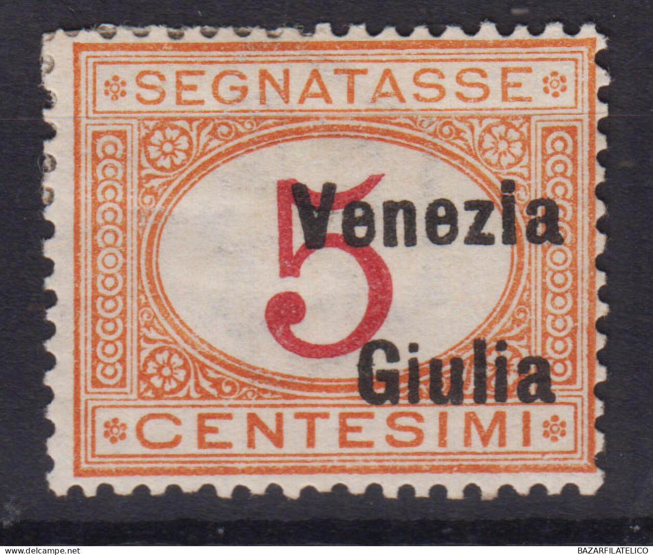 OCCUPAZIONI VENEZIA GIULIA 1918 SEGNATASSE 5 CENTESIMI N.1 G.O MH* - Venezia Giulia