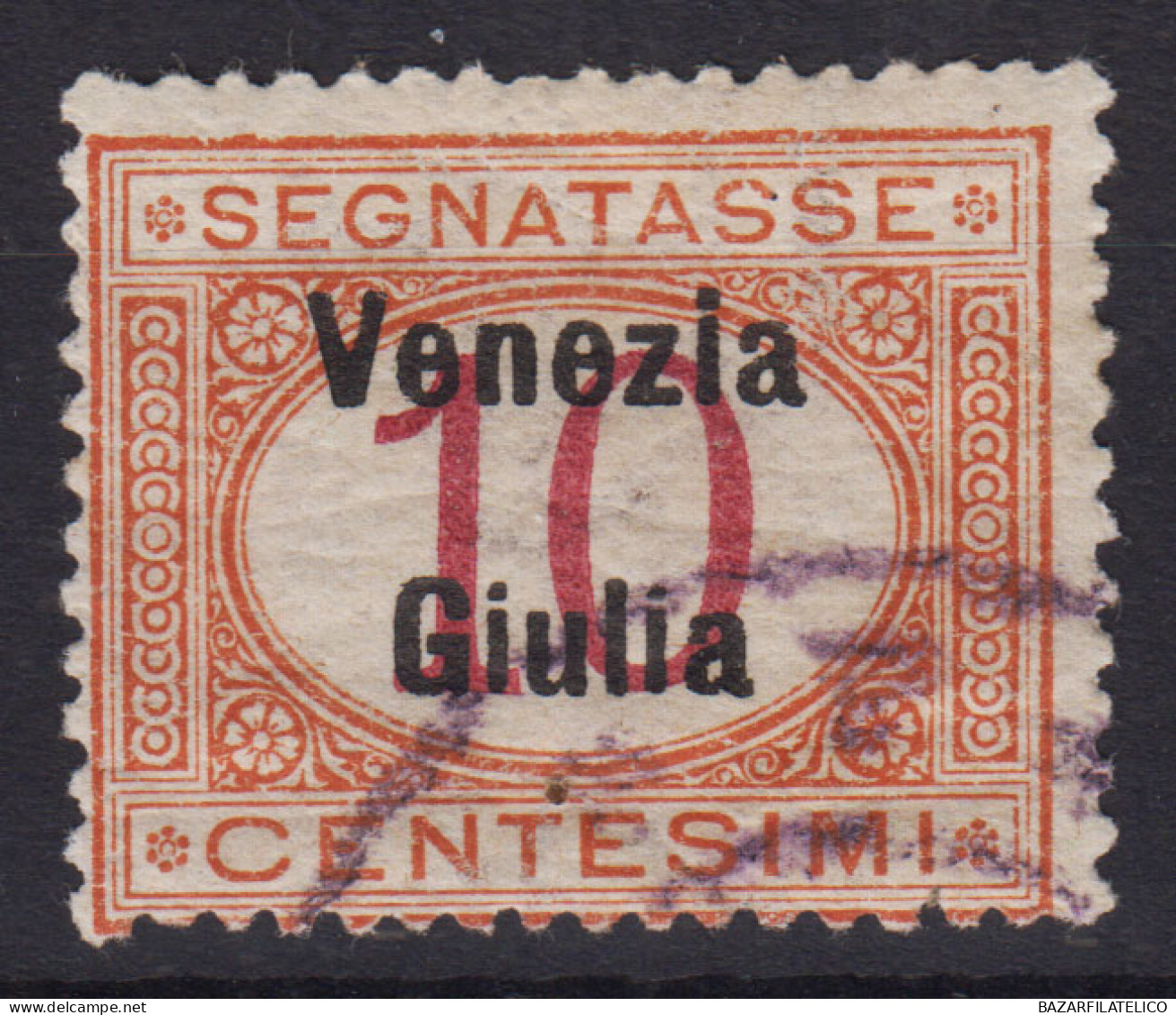 OCCUPAZIONI VENEZIA GIULIA 1918 SEGNATASSE 10 CENTESIMI N.1 USATO - Venezia Giulia