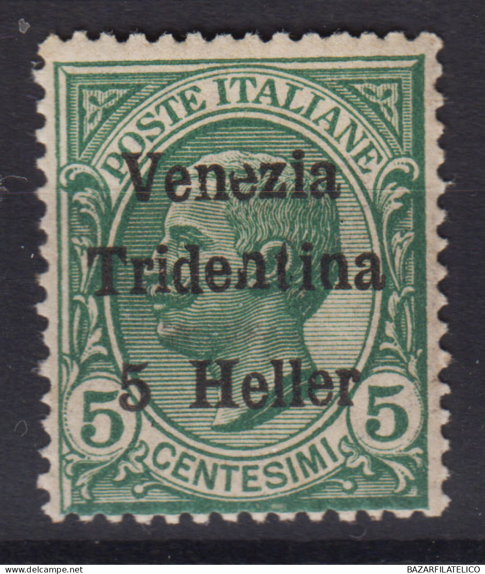 OCCUPAZIONI TRENTINO ALTO ADIGE 1918 VENEZIA TRIDENTINA 2 H. SU 5 C N.26 G.O MH* - Trentino