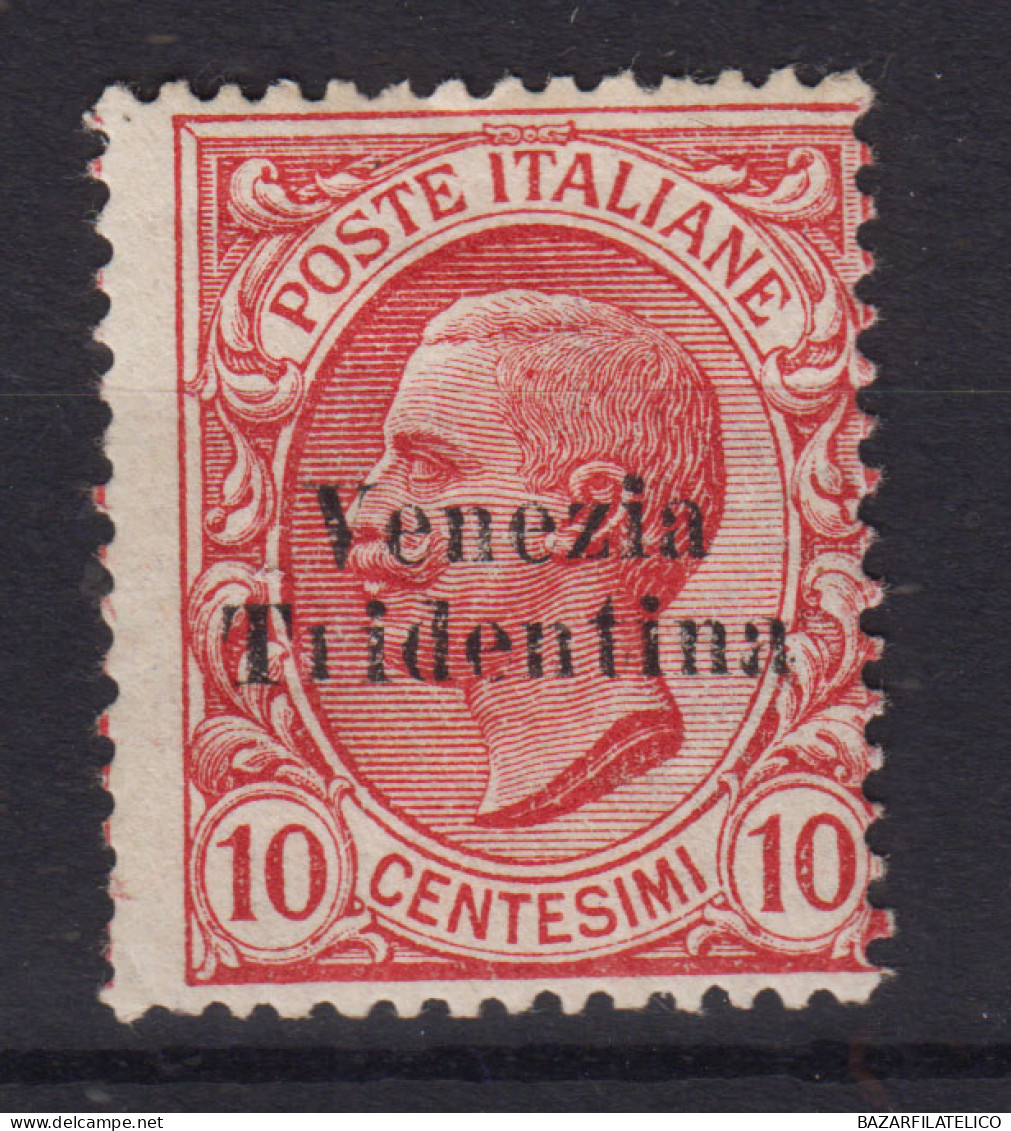 OCCUPAZIONI TRENTINO ALTO ADIGE 1918 VENEZIA TRIDENTINA 10 CENT. N.22 G.O MH* - Trento