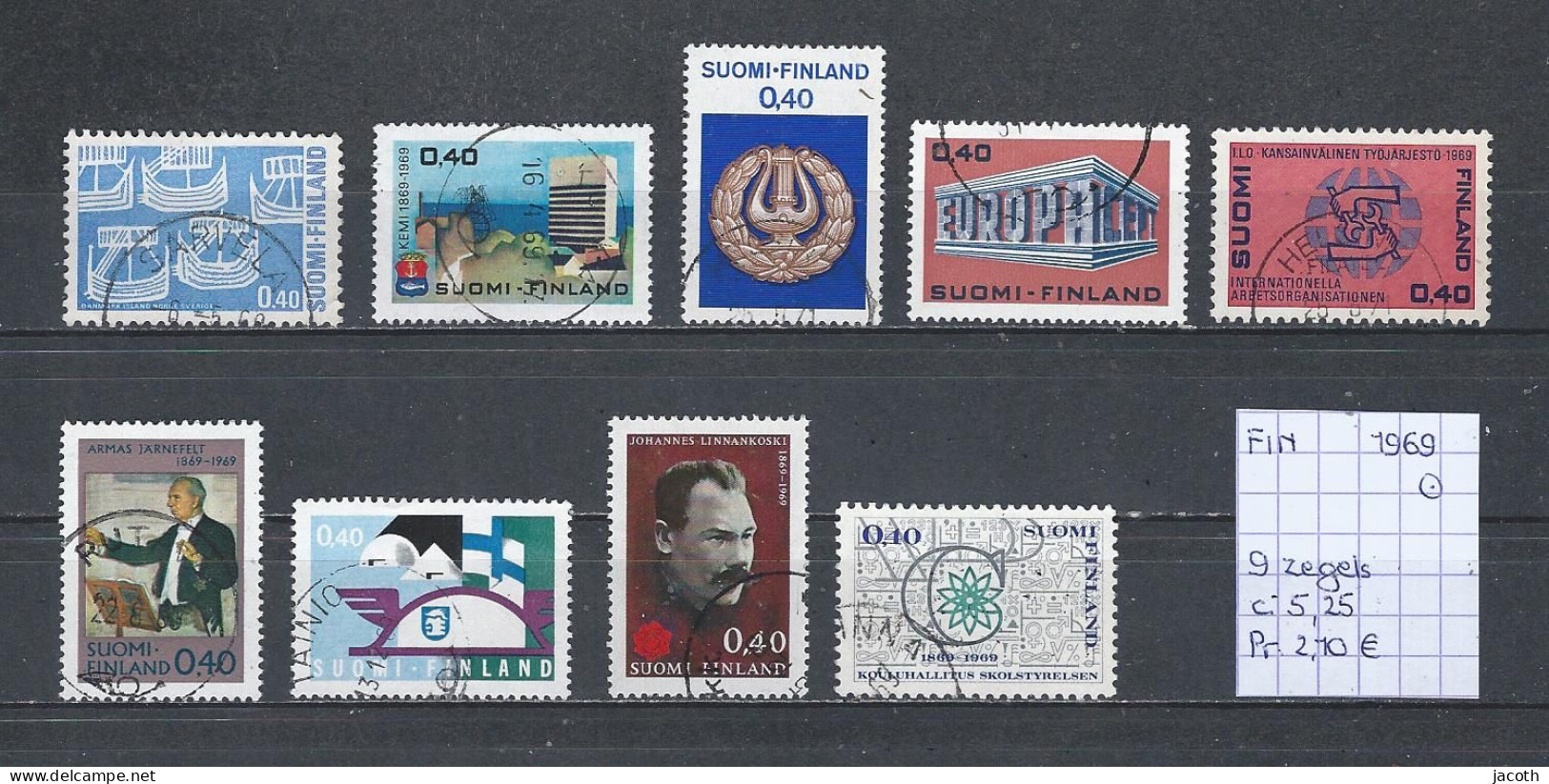 (TJ) Finland 1969 - 9 Zegels (gest./obl./used) - Used Stamps