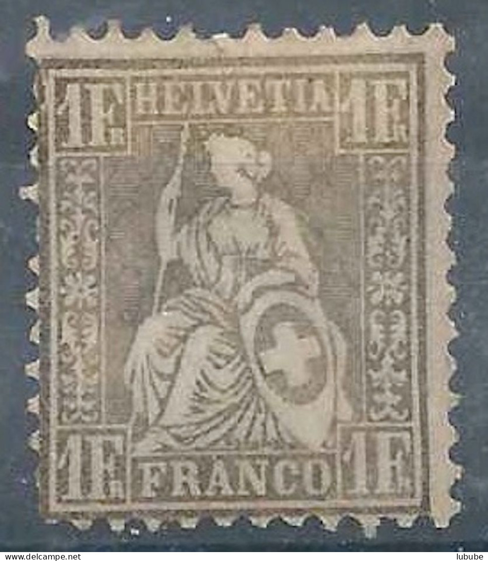 Sitzende Helvetia 36, 1 Fr. Golden *       1862 - Ungebraucht