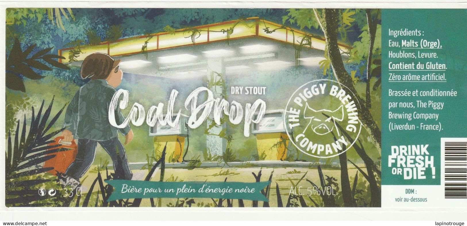 Etiquette Bière The Peggy Brew Compagny Dry Stout Coal Drop - Tischkunst