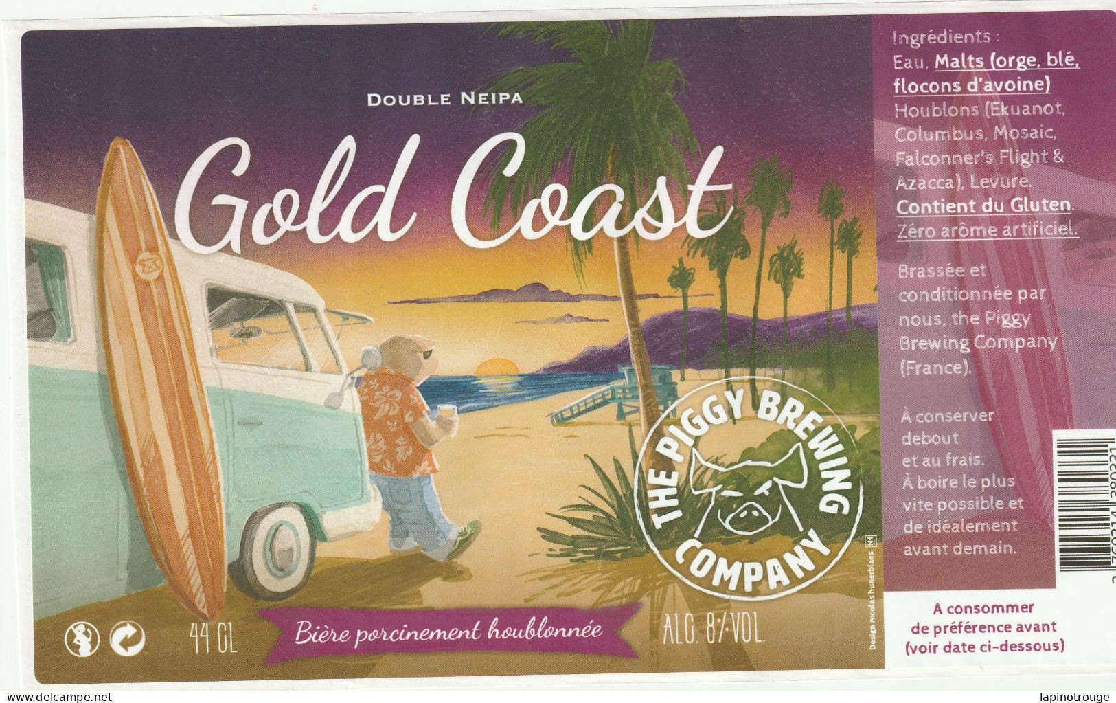 Etiquette Bière The Peggy Brew Compagny Gold Coast - Tischkunst