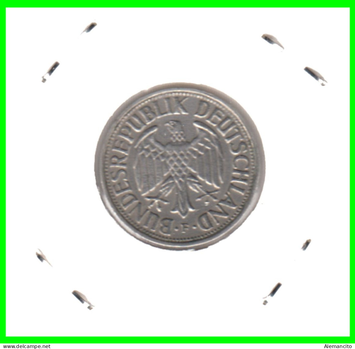 ALEMANIA FEDERAL - DEUTSCHLAND - GERMANY –  MONEDA DE LA REPUBLICA FEDERAL DE ALEMANIA DE 1.00 DM- DEL AÑO 1962 CECA-F - 1 Marco