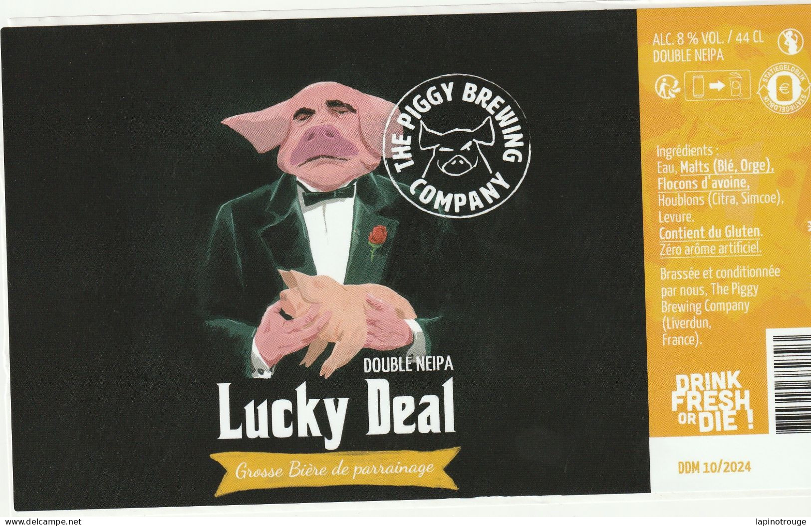 Etiquette Bière The Peggy Brew Compagny Magic Lucky Deal - Dishes