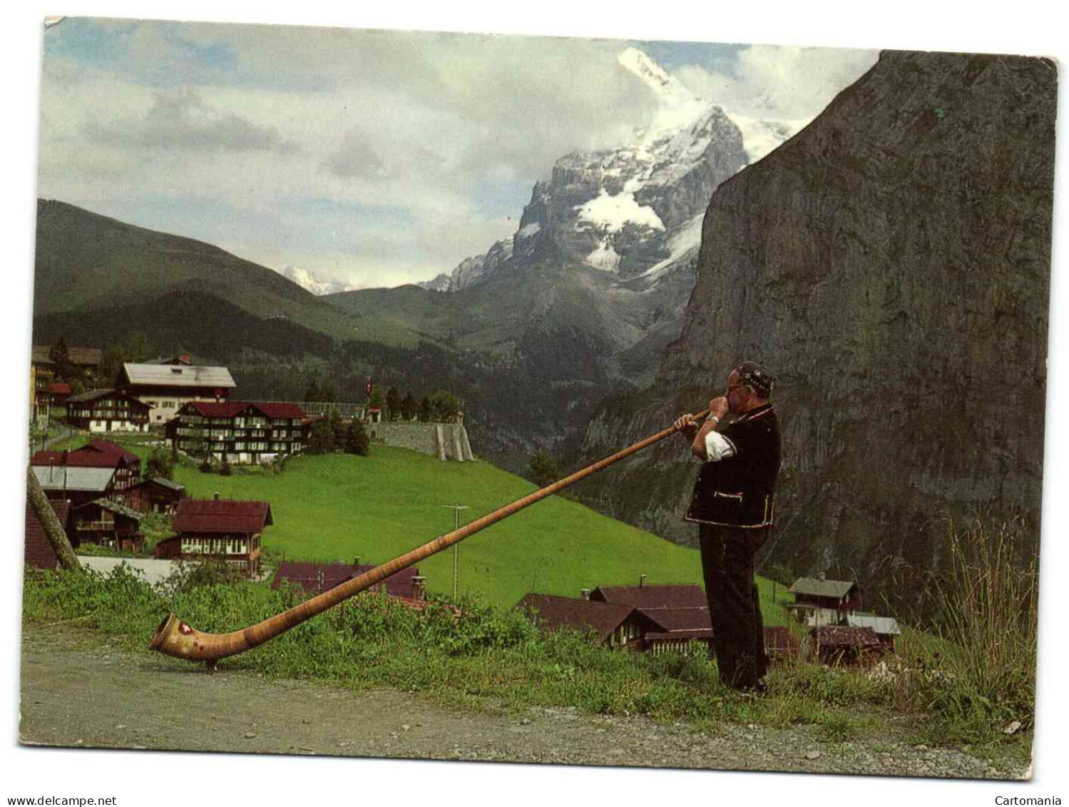 Alpharnbläser Mit Wettrehorn - Horn