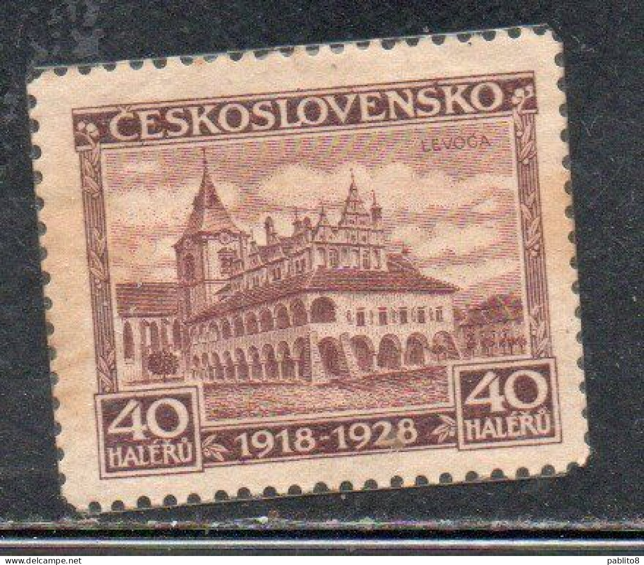 CZECH REPUBLIC REPUBBLICA CECA CZECHOSLOVAKIA CESKA CECOSLOVACCHIA 1928 TOWN HALL LEVOCA 40h MH - Ongebruikt