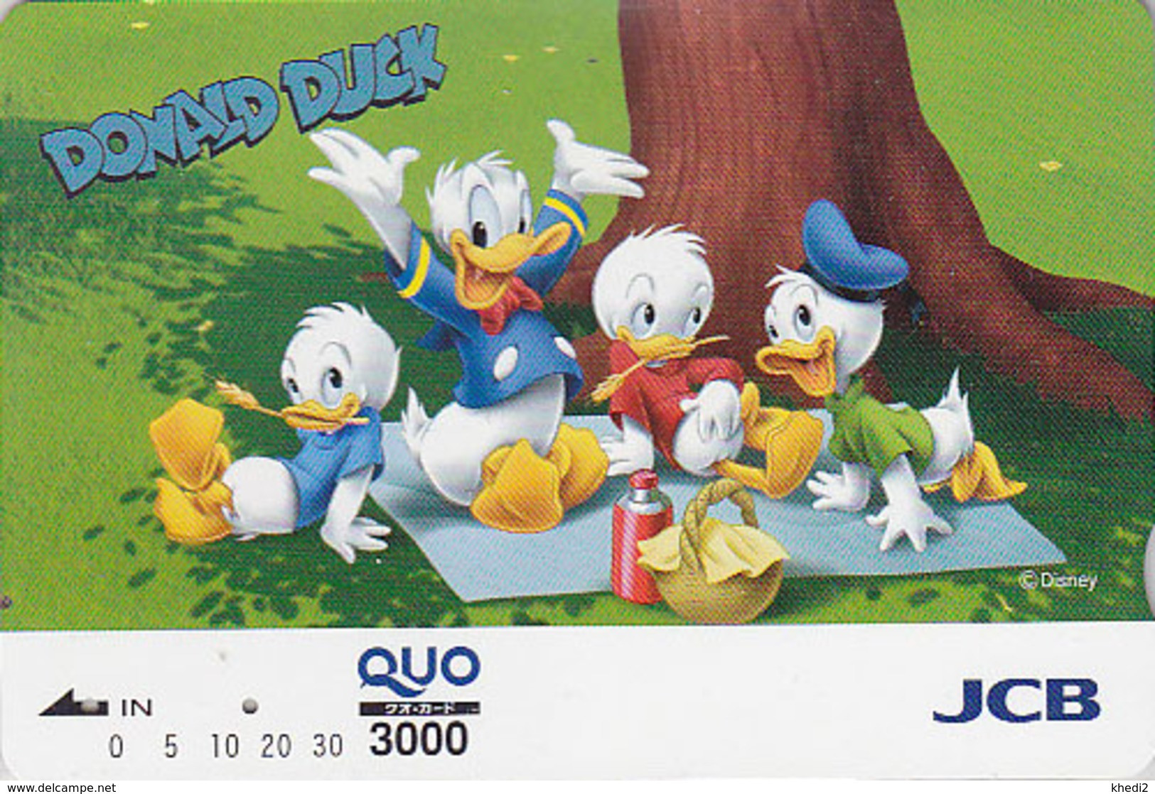 Carte Prépayée JAPON - DISNEY - Série Colorée - DONALD Riri Fifi Loulou / Pique-nique - JAPAN Prepaid Card Quo Karte - Disney