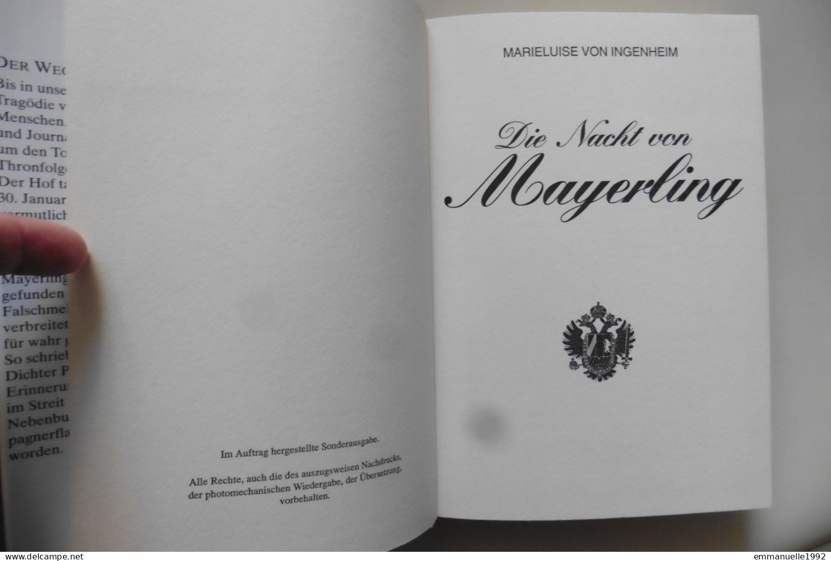 Die Nacht Von Mayerling Marieluise Von Ingenheim - Kronprinz Rudolf Von Österreich & Mary Vetsera - Biographies & Mémoirs