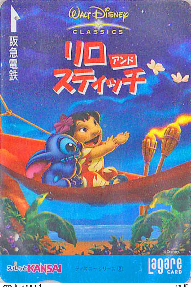 Carte Prépayée JAPON - DISNEY - Série Classics N° 3 - LILO & STITCH - Cinema Film Movie JAPAN Prepaid Kansai Lagare Card - Disney