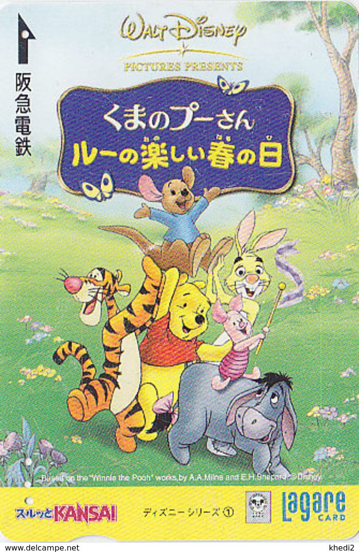 Carte JAPON DISNEY - Série Logo 1/6 - Ours WINNIE POOH Ane Tigre Cochon - Movie JAPAN Prepaid Kansai Lagare Card - Disney