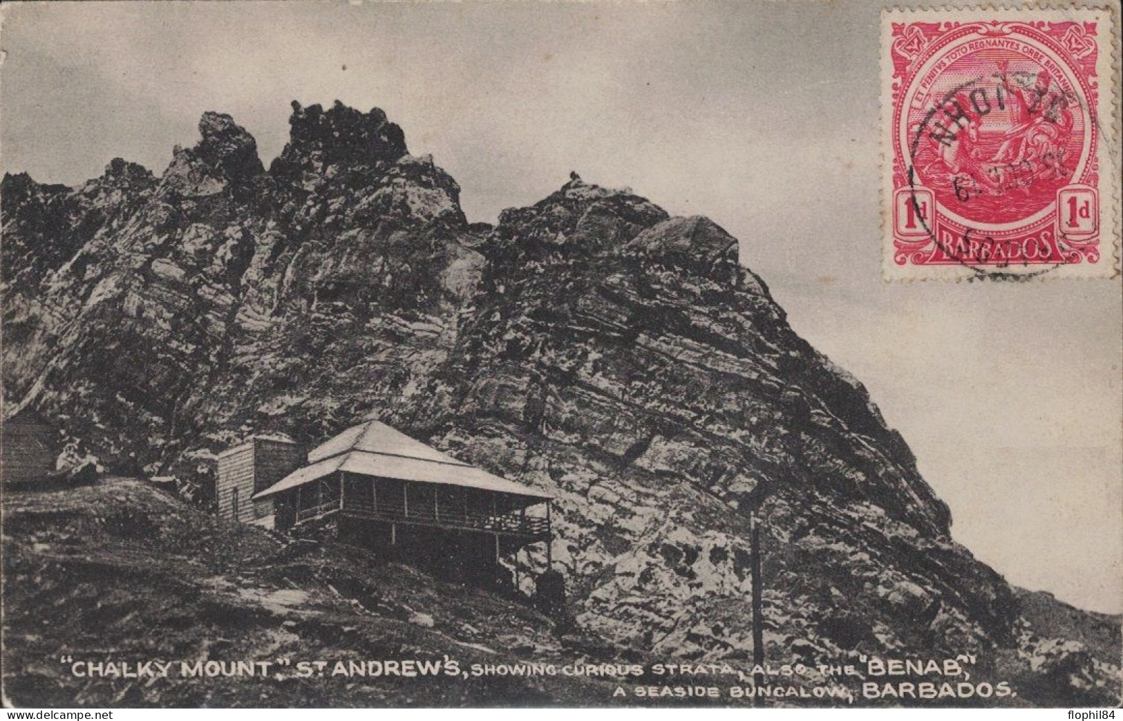 BARBADES - CARTE POSTALE DU 15 OCTOBRE 1919 - CHALKY MOUNT ST ANDREWS. - Barbades (...-1966)