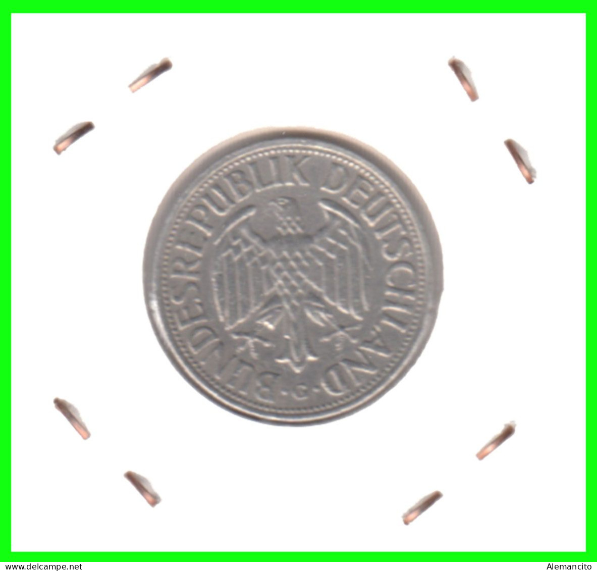 ALEMANIA FEDERAL - DEUTSCHLAND - GERMANY –  MONEDA DE LA REPUBLICA FEDERAL DE ALEMANIA DE 1.00 DM-DEL AÑO 1970 CECA-G - 1 Mark