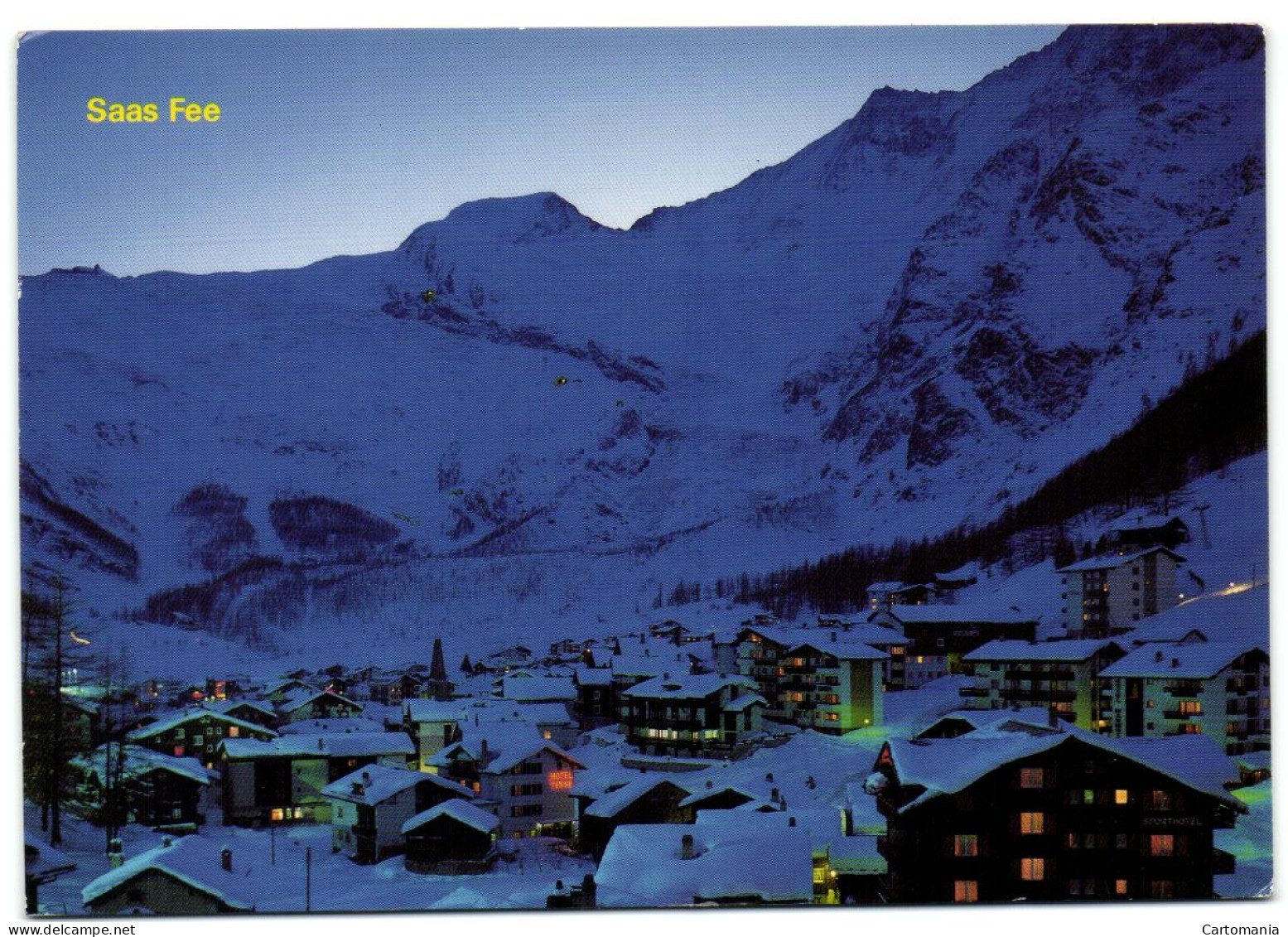 Saas-Fee - Abenddämmerung - Feegletscher Allalinhorn Täschhorn - Täsch