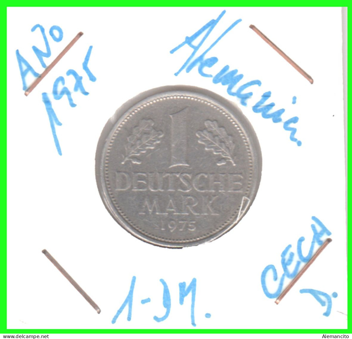 ALEMANIA FEDERAL - DEUTSCHLAND - GERMANY –  MONEDA DE LA REPUBLICA FEDERAL DE ALEMANIA DE 1.00 DM-DEL AÑO 1975 CECA-D - 1 Mark