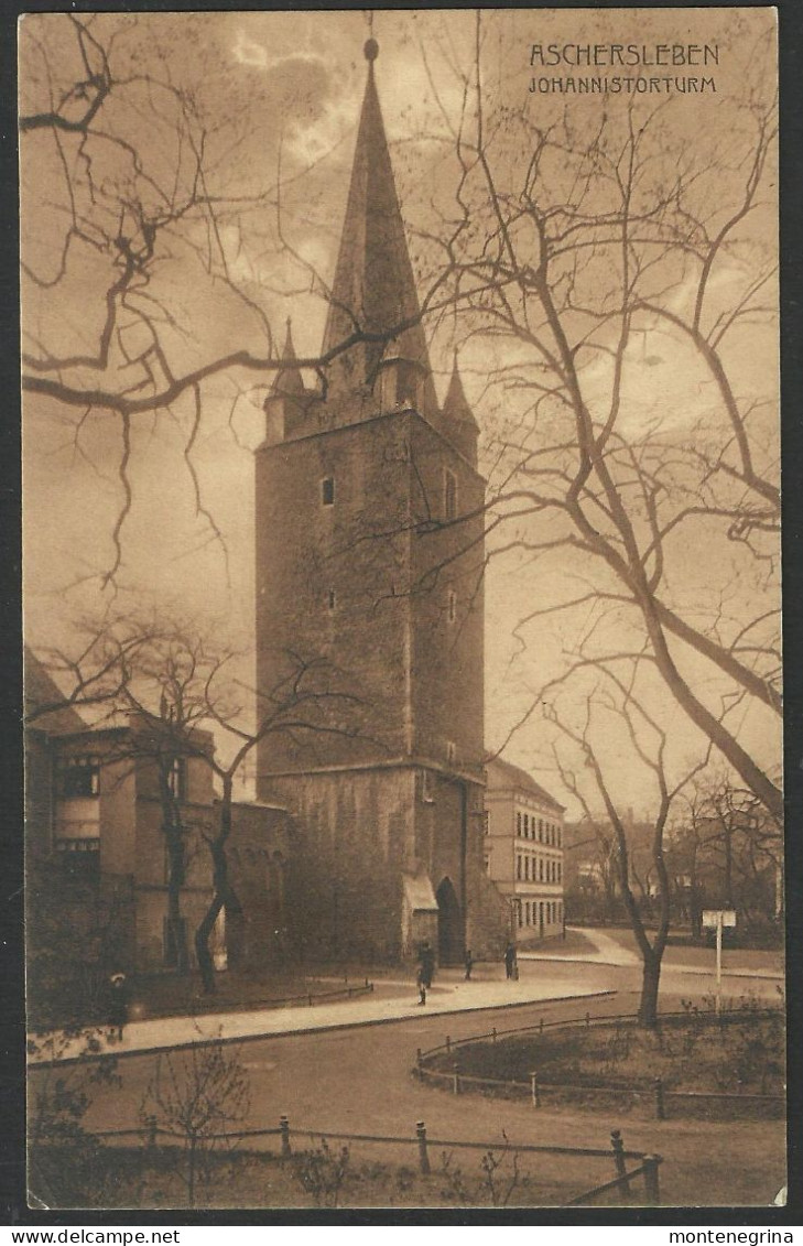 ASCHERSLEBEN JOHANNISTOR TURM - 1913 Old Postcard (see Sales Conditions) 09234 - Aschersleben