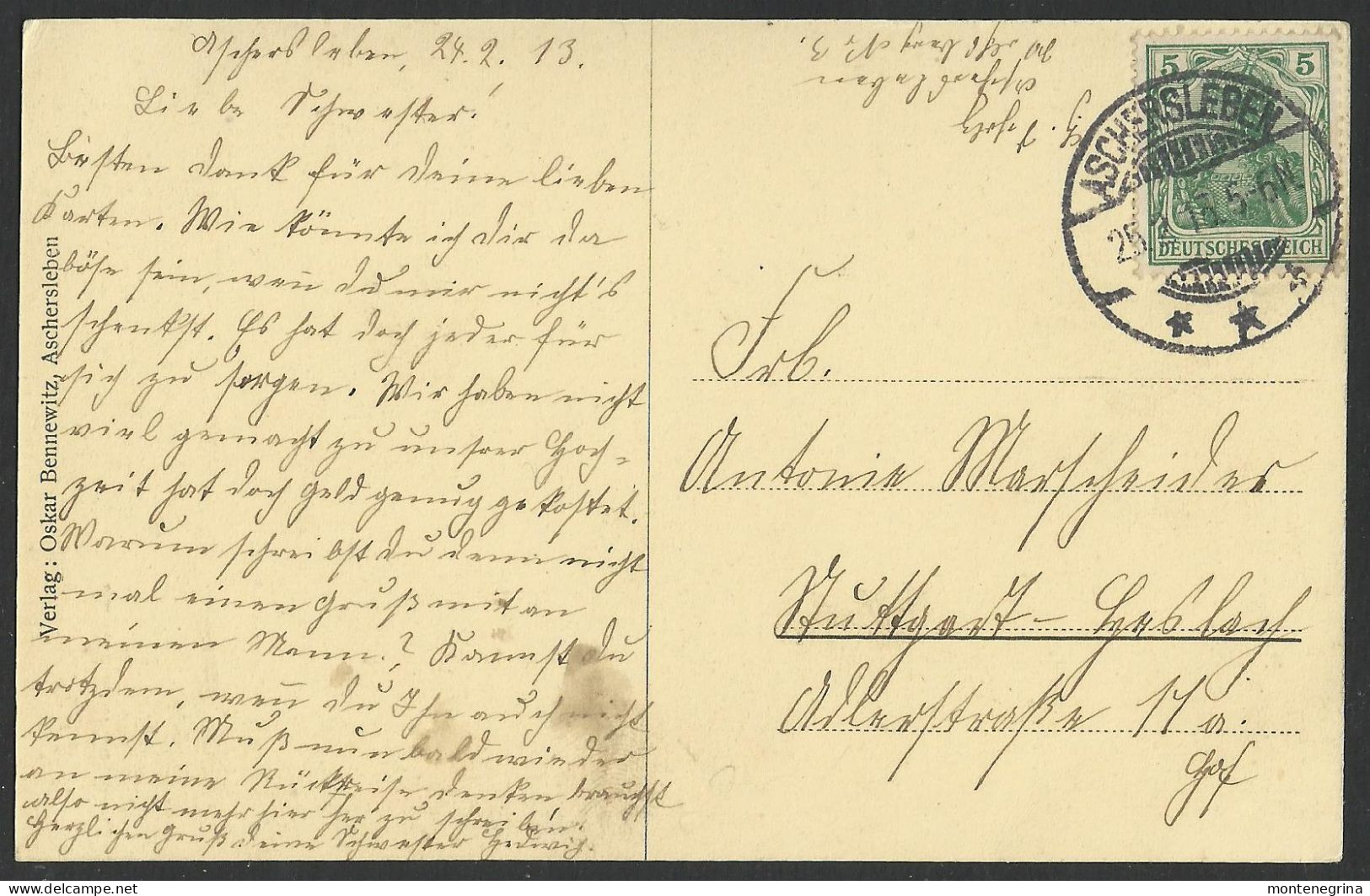ASCHERSLEBEN JOHANNISTOR TURM - 1913 Old Postcard (see Sales Conditions) 09234 - Aschersleben