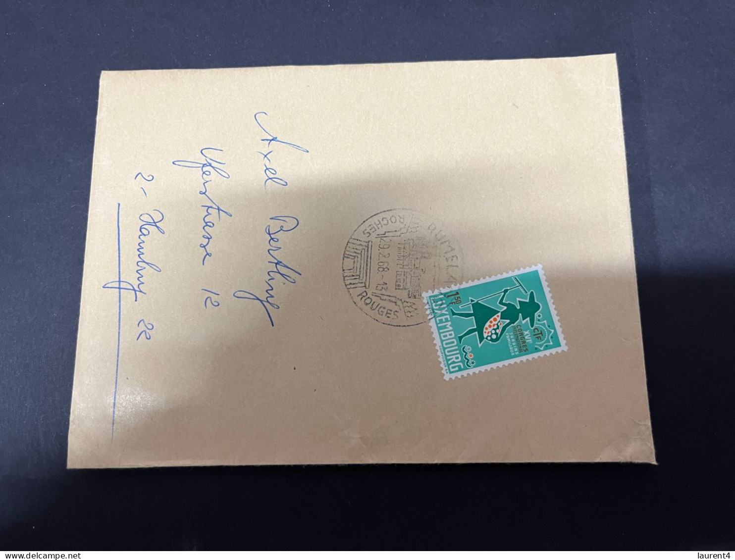 11-10-2023 (4 U 4) Envelope - Luxembourg Posted 1968 To Germany (folded In Half) - Cartas & Documentos