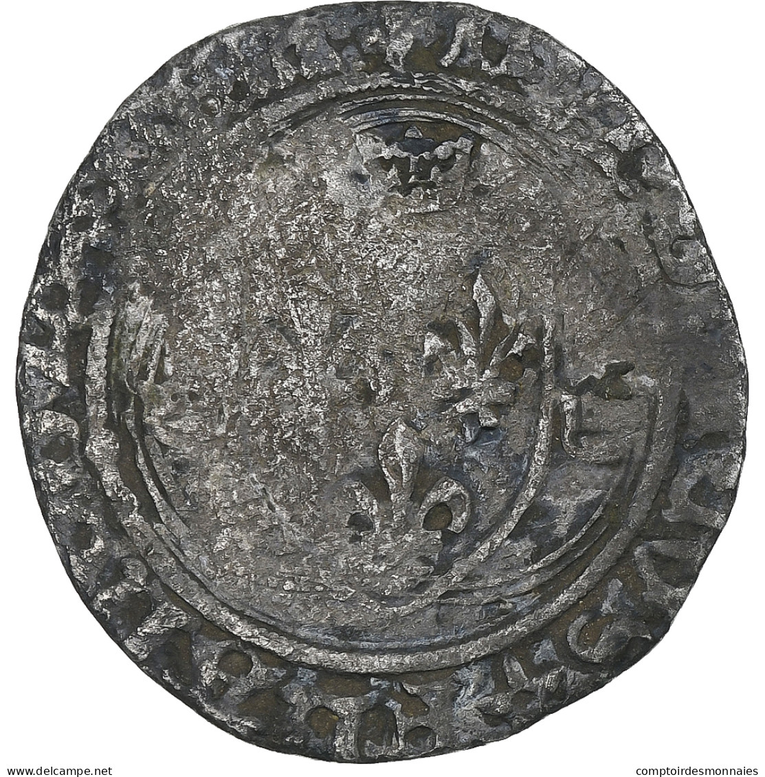 France, Louis XII, Blanc à La Couronne, Rouen, B+, Billon, Gadoury:143 - 1498-1515 Louis XII