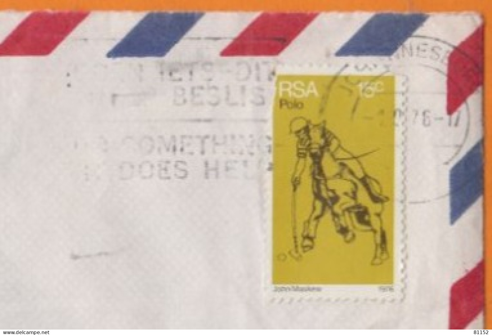 AFRIQUE Du SUD  John Maskew   Polo 15c   1976  SEUL   Sur Lettre De  JOHANNESBURG   Pour 83120 SAINTE MAXIME - Covers & Documents