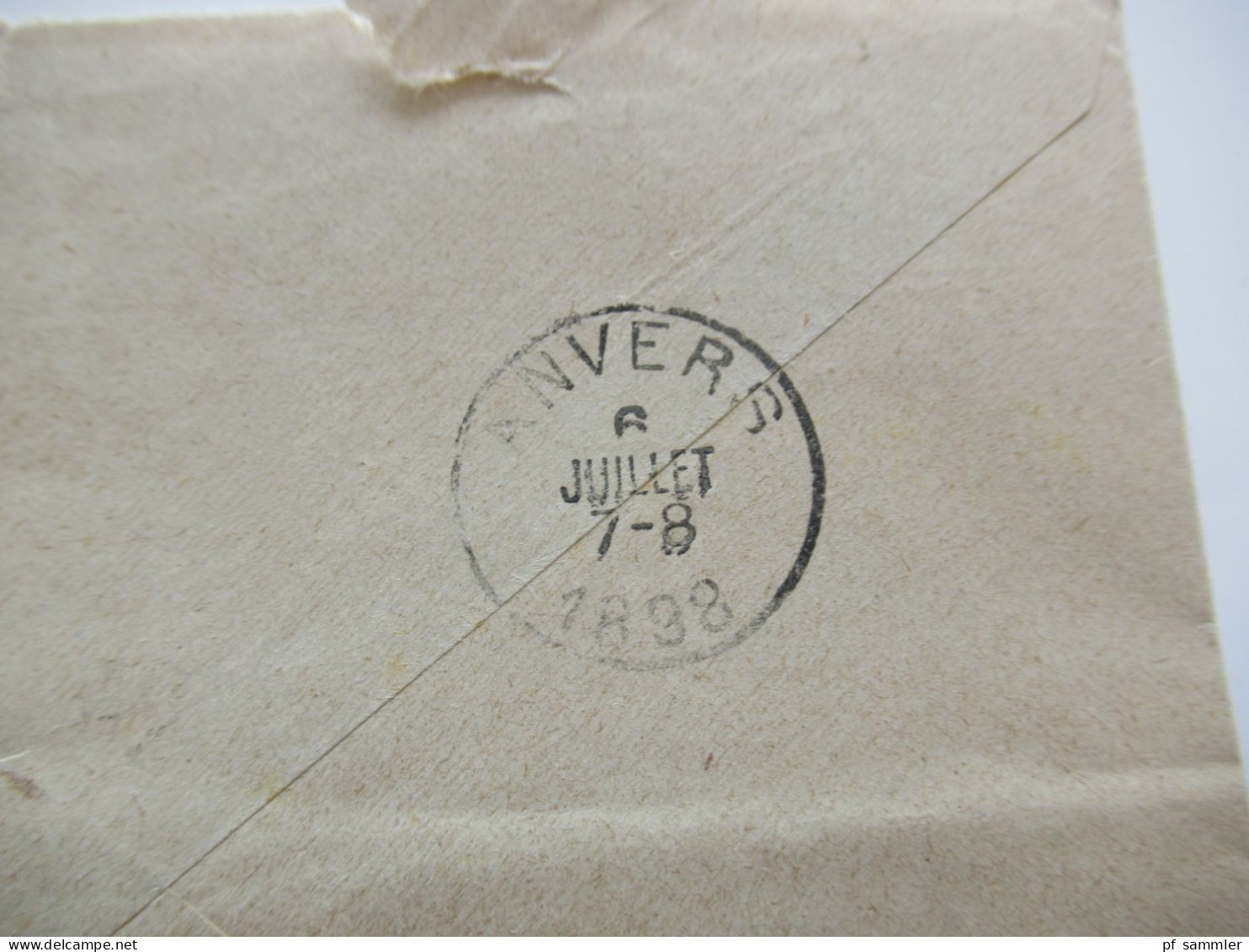 Italien 1893 / 98 Vier Auslands Belege Venezia (2) und Milano (2) nach Anvers! Firmenumschläge / mit Ank. Stempel