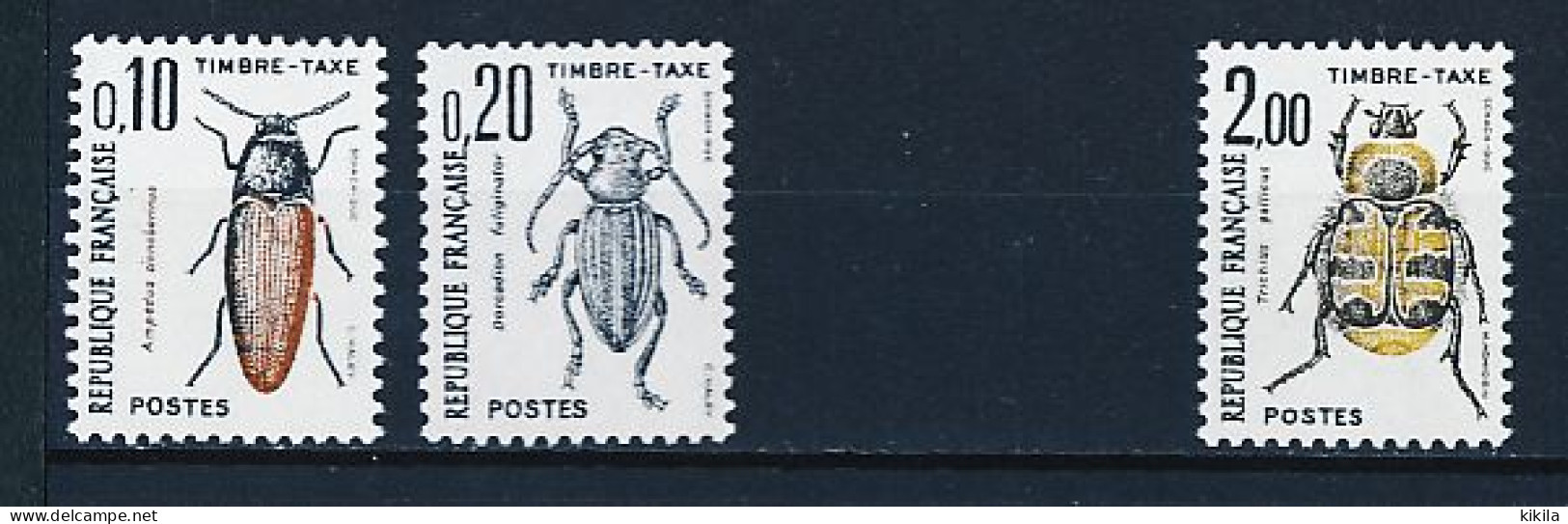 Timbre FRANCE Neuf Sans Charnière Taxe Insectes Yvert Et Tellier N° 103; 104; 107   0,10; 0,20 Et 2,00f - 1960-.... Nuevos