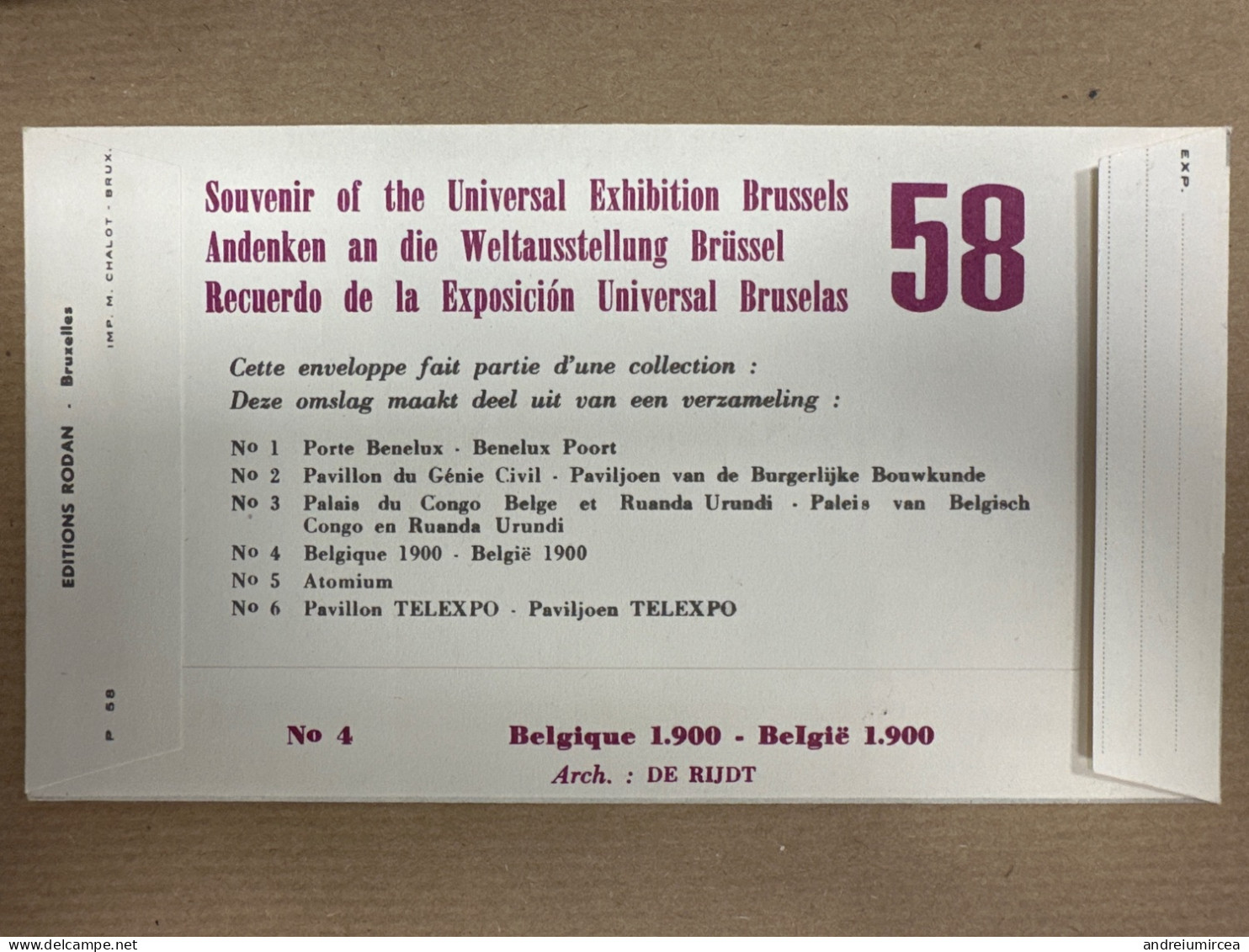 1959 FDC Exposition Bruxelles