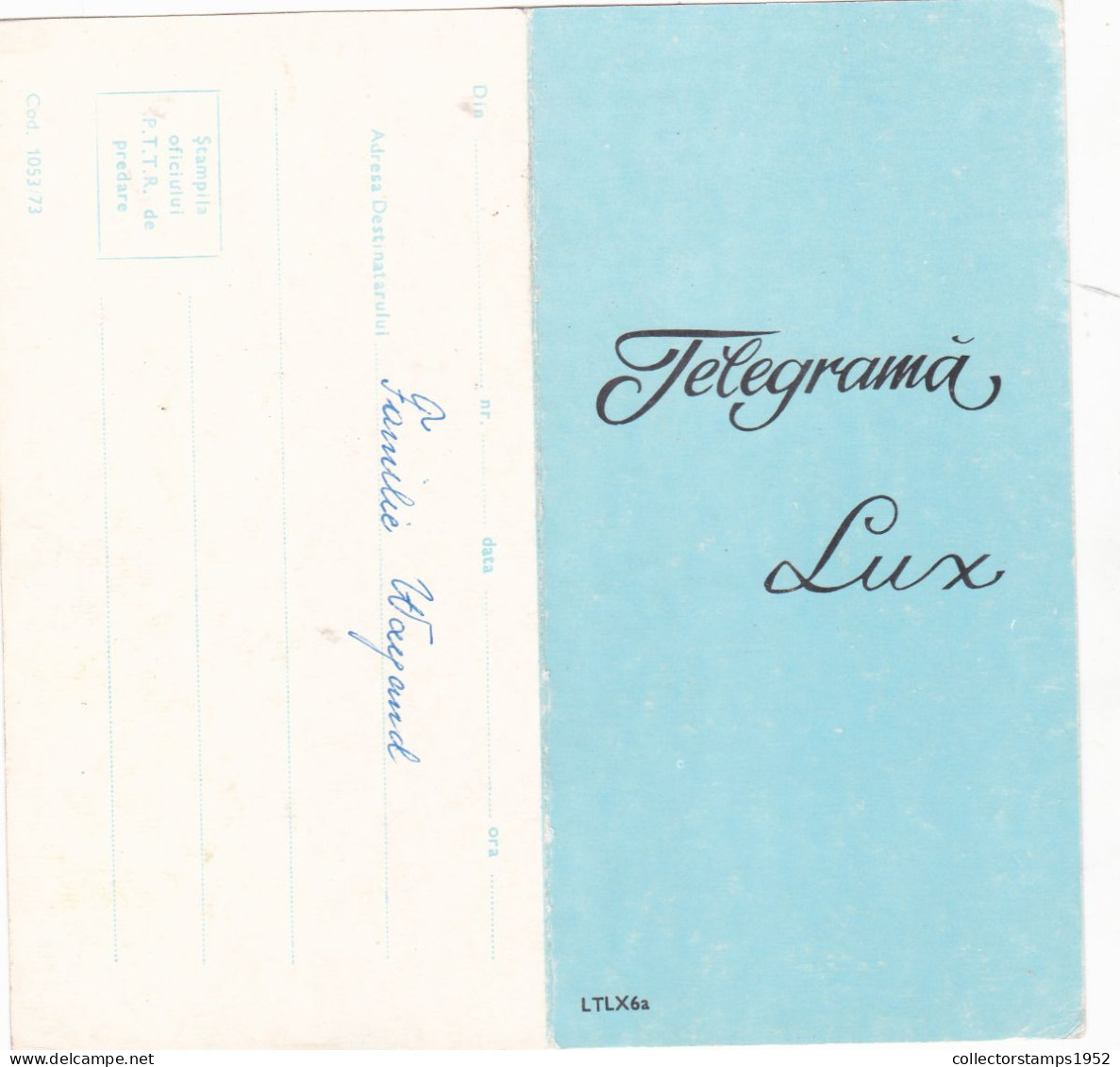 FLOWERS, BUDS, LUXURY TELEGRAM, TELEGRAPH, 1988, ROMANIA,cod.LTLX6a - Telegrafi