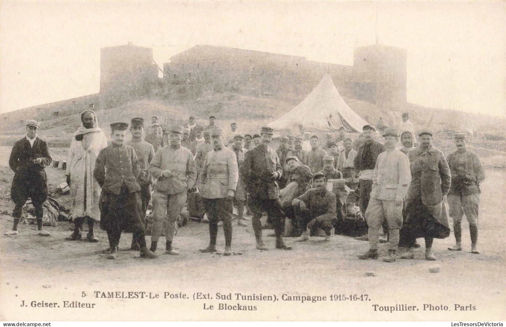 TUNISIE - Tamelest - Le Poste - Animé - Carte Postale Ancienne - Tunisie