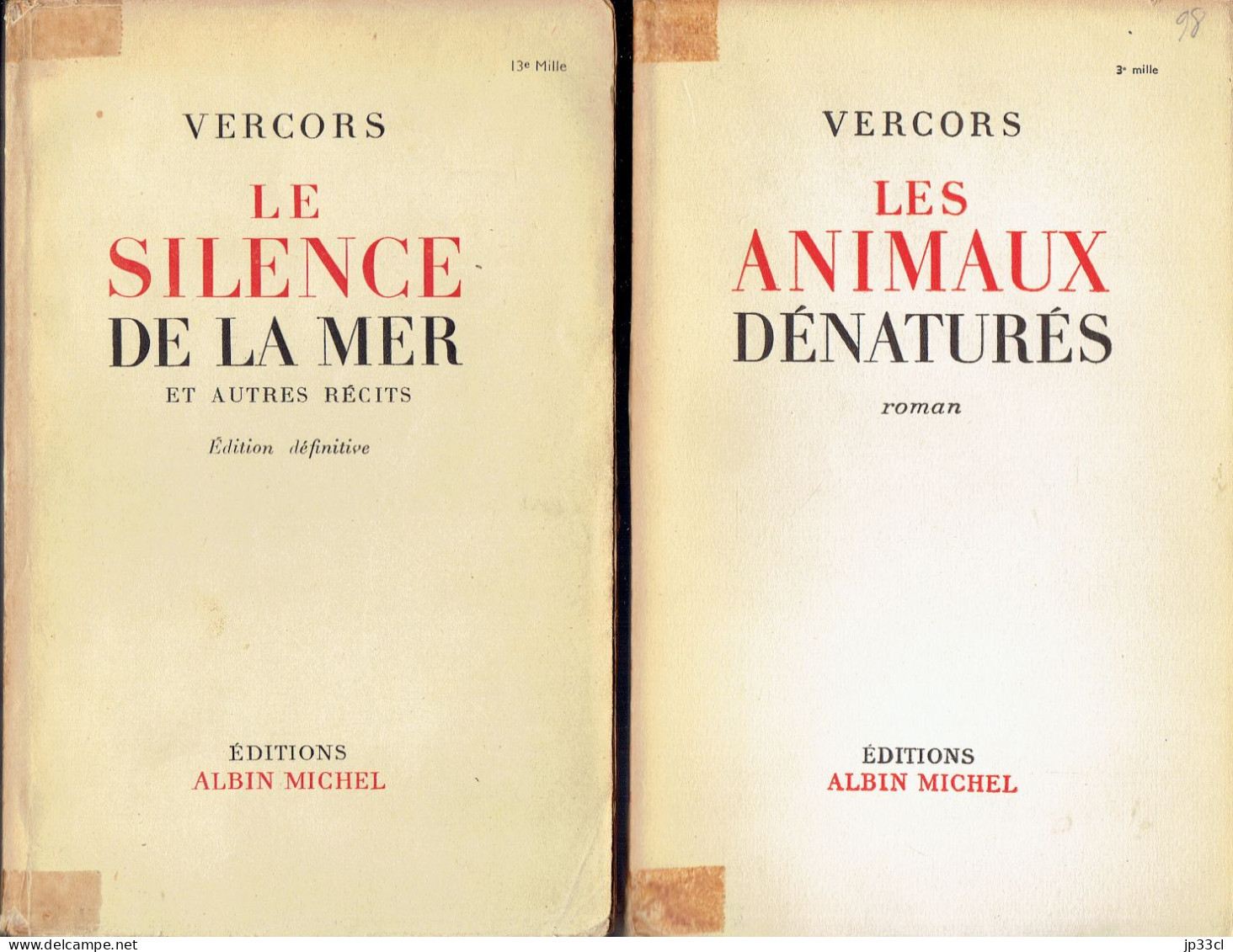 4 Livres De Vercors (Les Silences De La Mer, Animaux Dénaturés, Yeux & Lumière, Armes De La Nuit Et Puissance Du Jour) - Lots De Plusieurs Livres