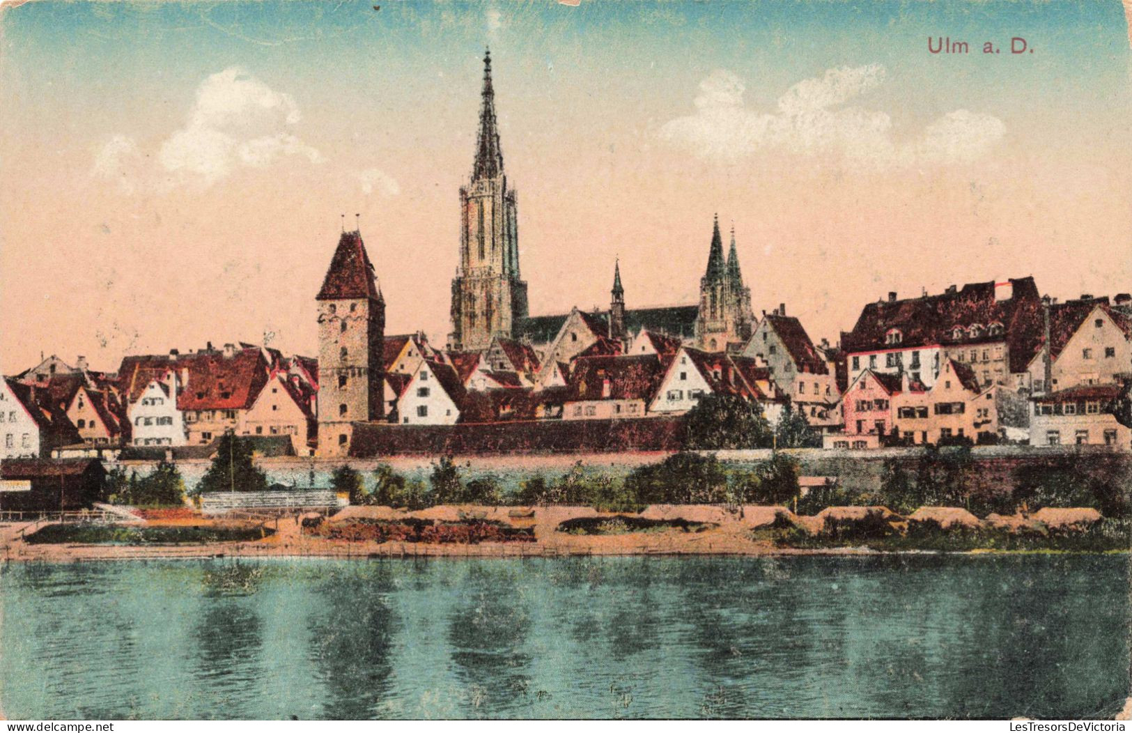 PHOTOGRAPHIE - Vue Sur La Ville Et L'église - Colorisé - Carte Postale Ancienne - Photographs