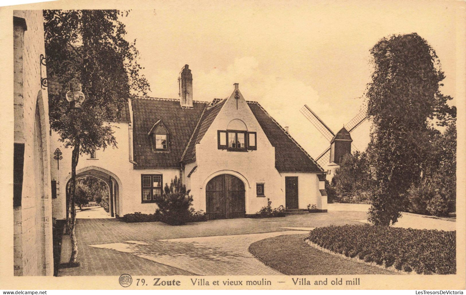 BELGIQUE - Knokke - Zoute - Villa Et Vieux Moulin - Carte Postale Ancienne - Knokke