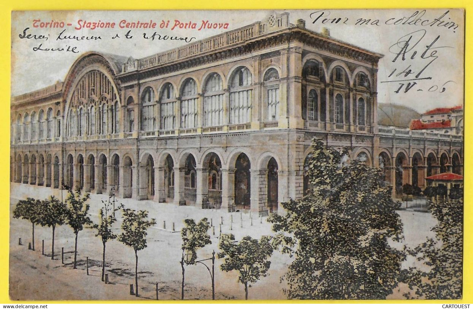 TORINO STAZIONE CENTRALE PORTA NUOVA 14 Aprile 1906 - Chromo - Stazione Porta Nuova