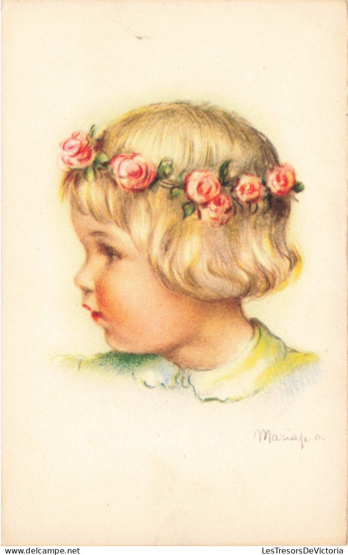 ENFANT - Portrait - Couronne De Fleurs - Colorisé - Carte Postale Ancienne - Ritratti