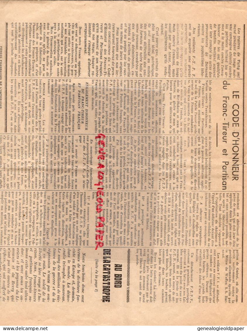 87-LIMOGES- ORADOUR SUR GLANE-COMBAT DES PATRIOTES-RESISTANCE 31 AOUT 1944-LIBERATION-GUERRE 1939-MAQUIS-MILICE- - Documentos Históricos