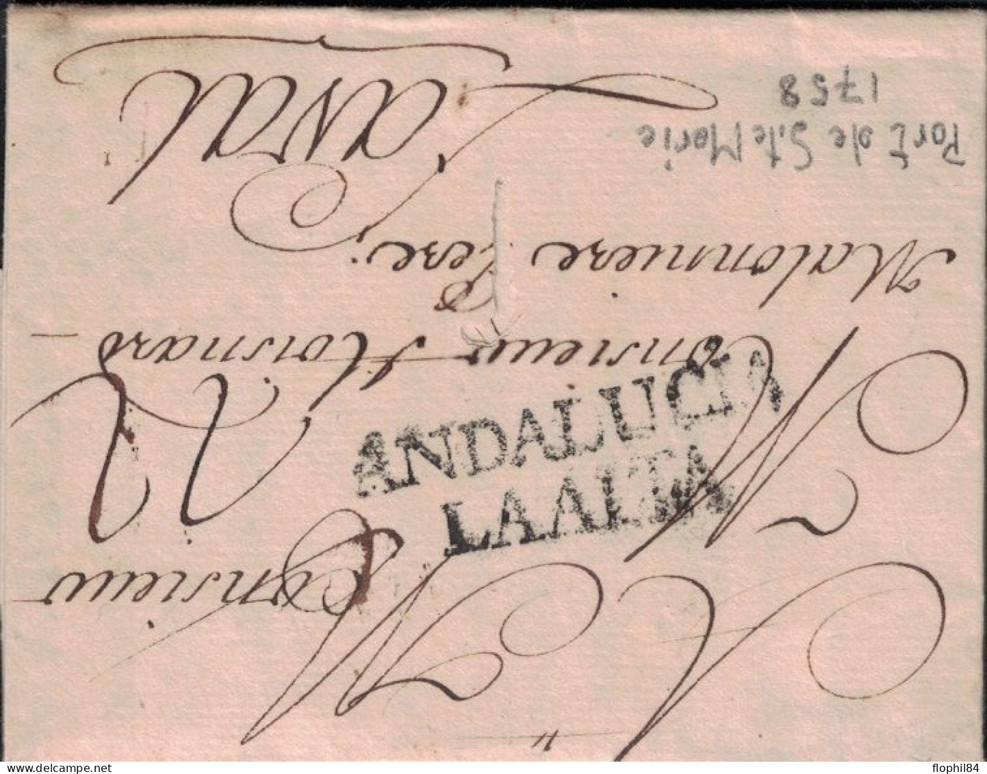 ESPAGNE - (El Puerto De Santa María) PORT STE MARIE PROVINCE ANDALOUSIE - LE 20-10-1758 - LONG TEXTE AVEC SIGNATURE - ...-1850 Prephilately