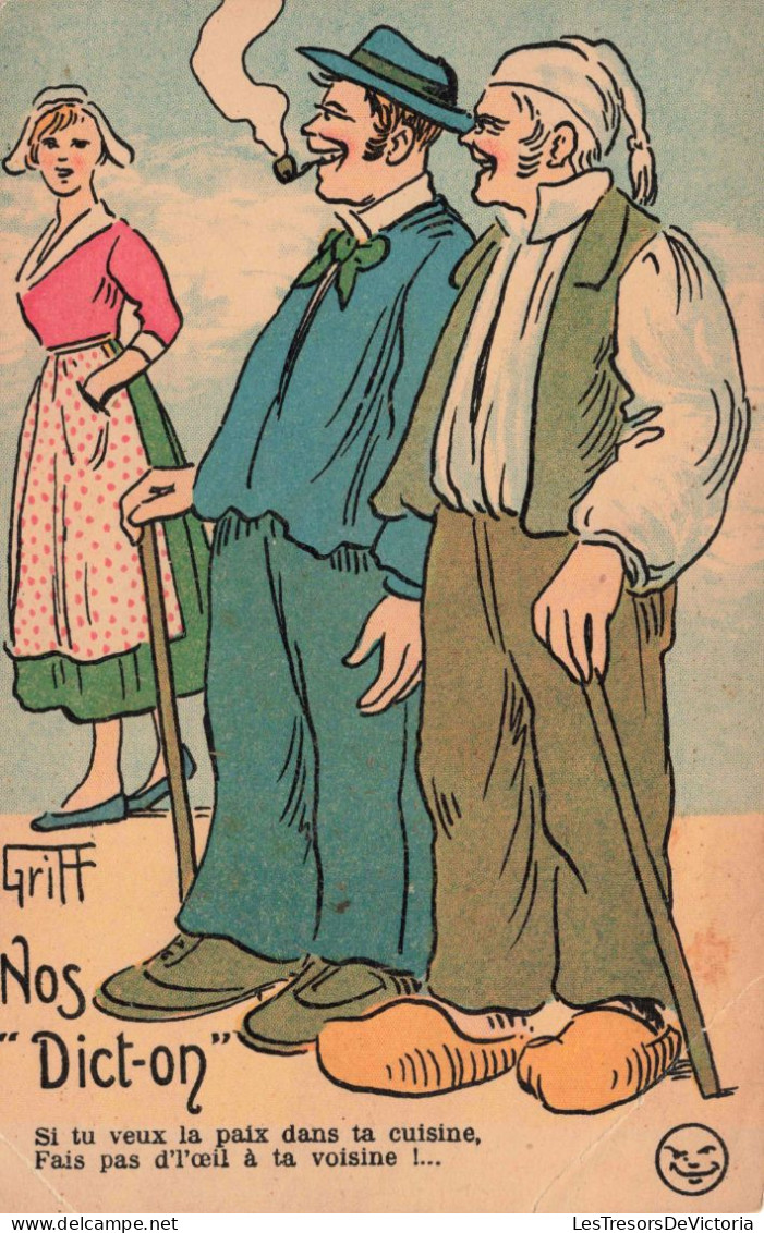 ILLUSTRATIONS - Signés - Griff - Fais Pas D'œil à Ta Voisine - Colorisé - Carte Postale Ancienne - Griff