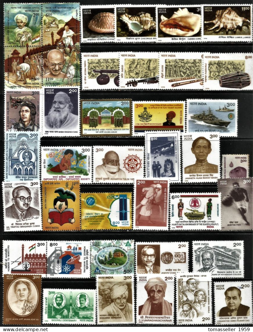 India.1998 Years Set -40 Issiues .MNH - Ongebruikt