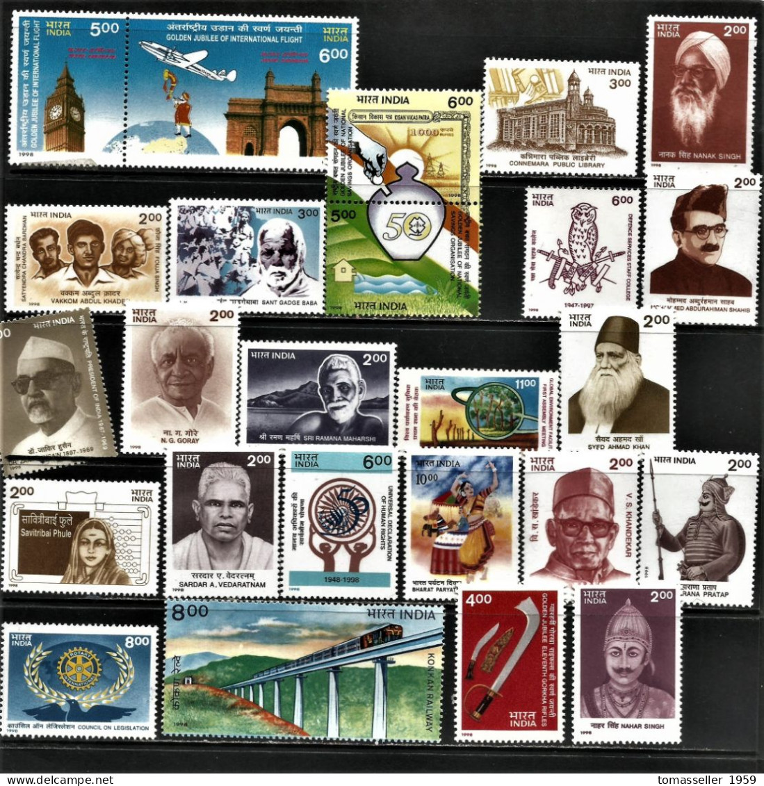 India.1998 Years Set -40 Issiues .MNH - Ungebraucht