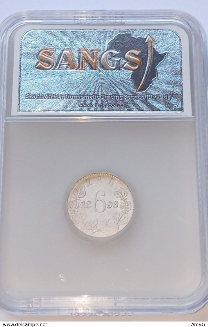 1896 South Africa ( ZAR ) 6 Pence (XF45 ) - Afrique Du Sud