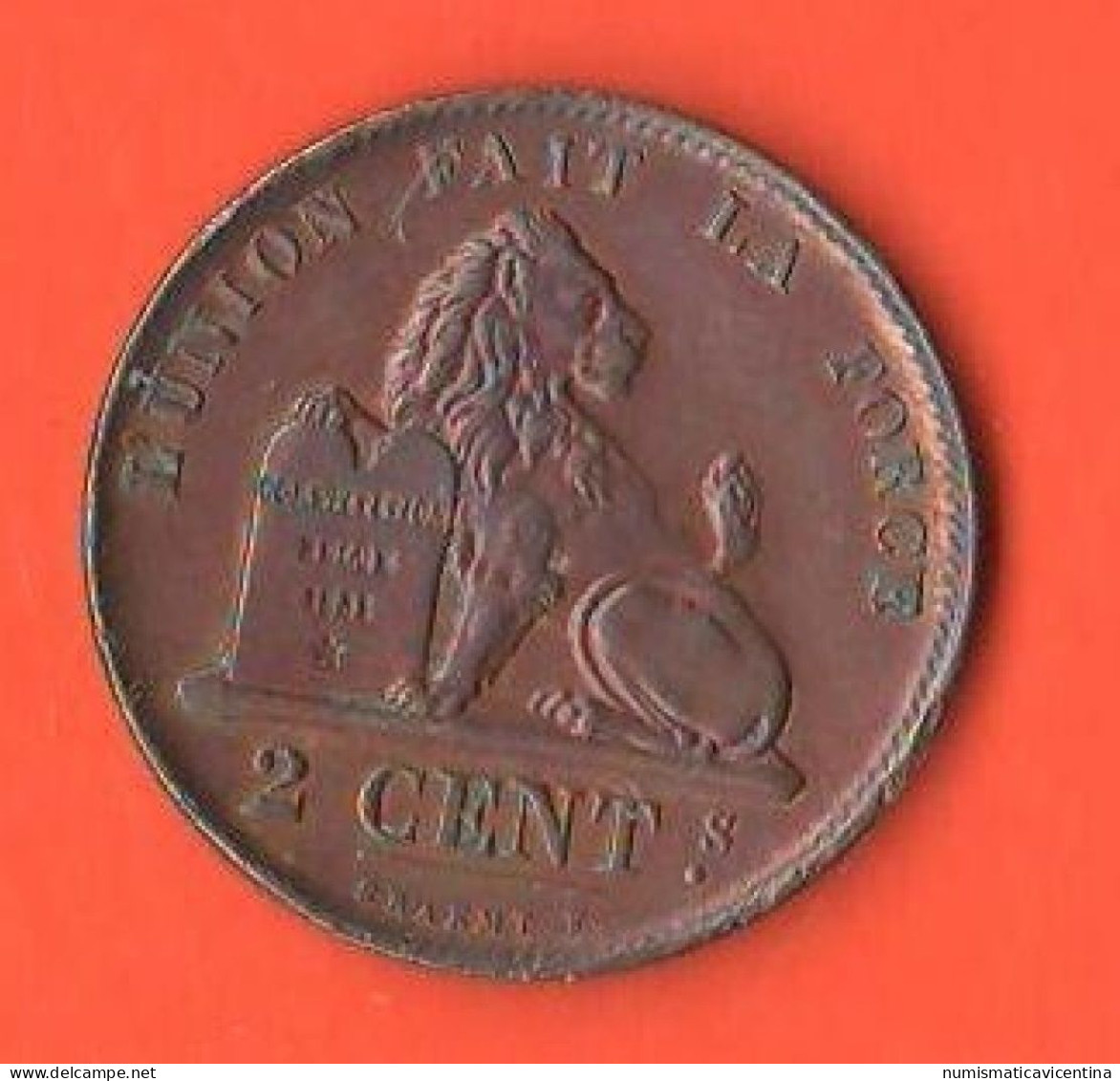 Belgium 2 Centimes 1870 Belgium Belgien Copper Coin King Leopold II° Belgique - 2 Cents