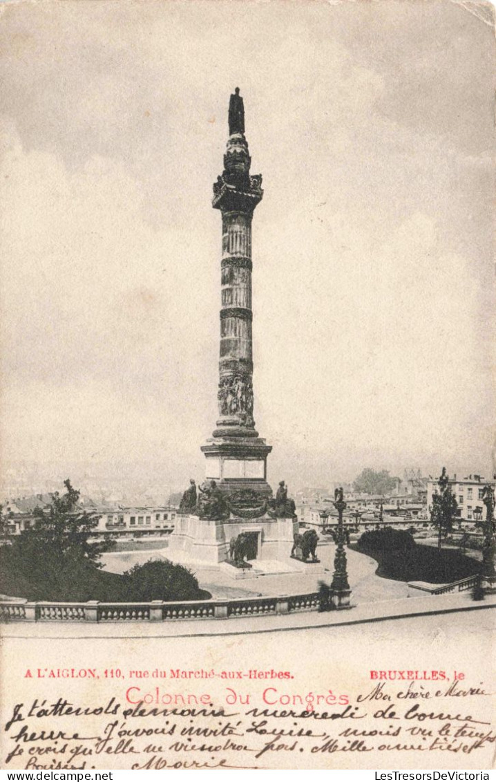 BELGIQUE -Bruxelles - Colonne Du Congrès - Carte Postale Ancienne - Monuments