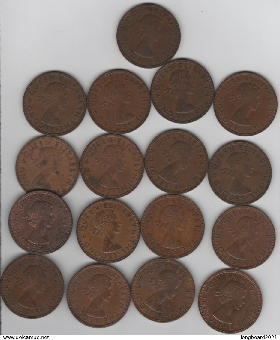 NEW ZEALAND - COLLECTION OF 17 X 1 PENNY 1955-1964 - Nouvelle-Zélande