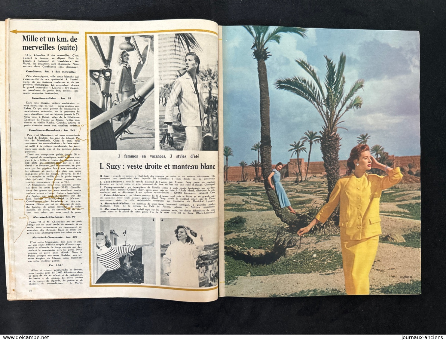 1953 Revue ELLE - Au MAROC - FEZ - SOUKS - Moda