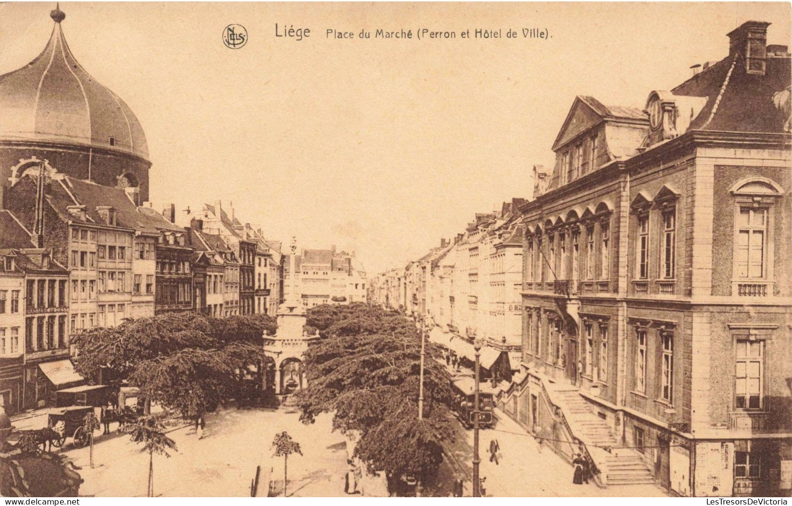BELGIQUE - Liège - Place Du Marché - Perron Et Hôtel De Ville - Carte Postale Ancienne - Liege