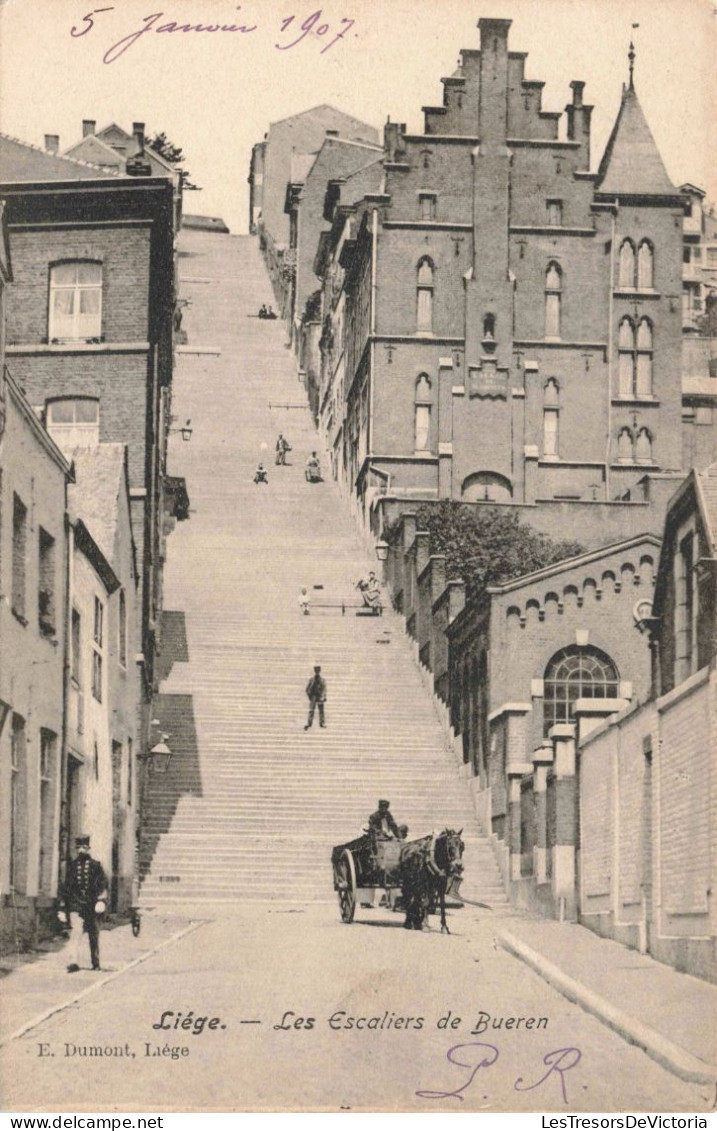 BELGIQUE - Liège - Les Escaliers De Bueren - Carte Postale Ancienne - Liège