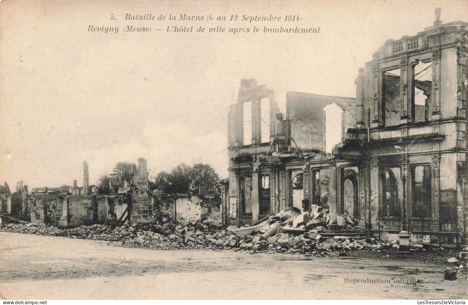 FRANCE - Bataille De La Marne - Revigny (Meuse) - L'hôtel De Ville Après Le Bombardement - Carte Postale Ancienne - Revigny Sur Ornain